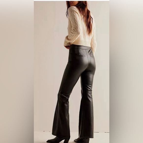 FREE PEOPLE x We The Free Uptown High Rise Black  Faux Leather Pant size 4 - Picture 5 of 10